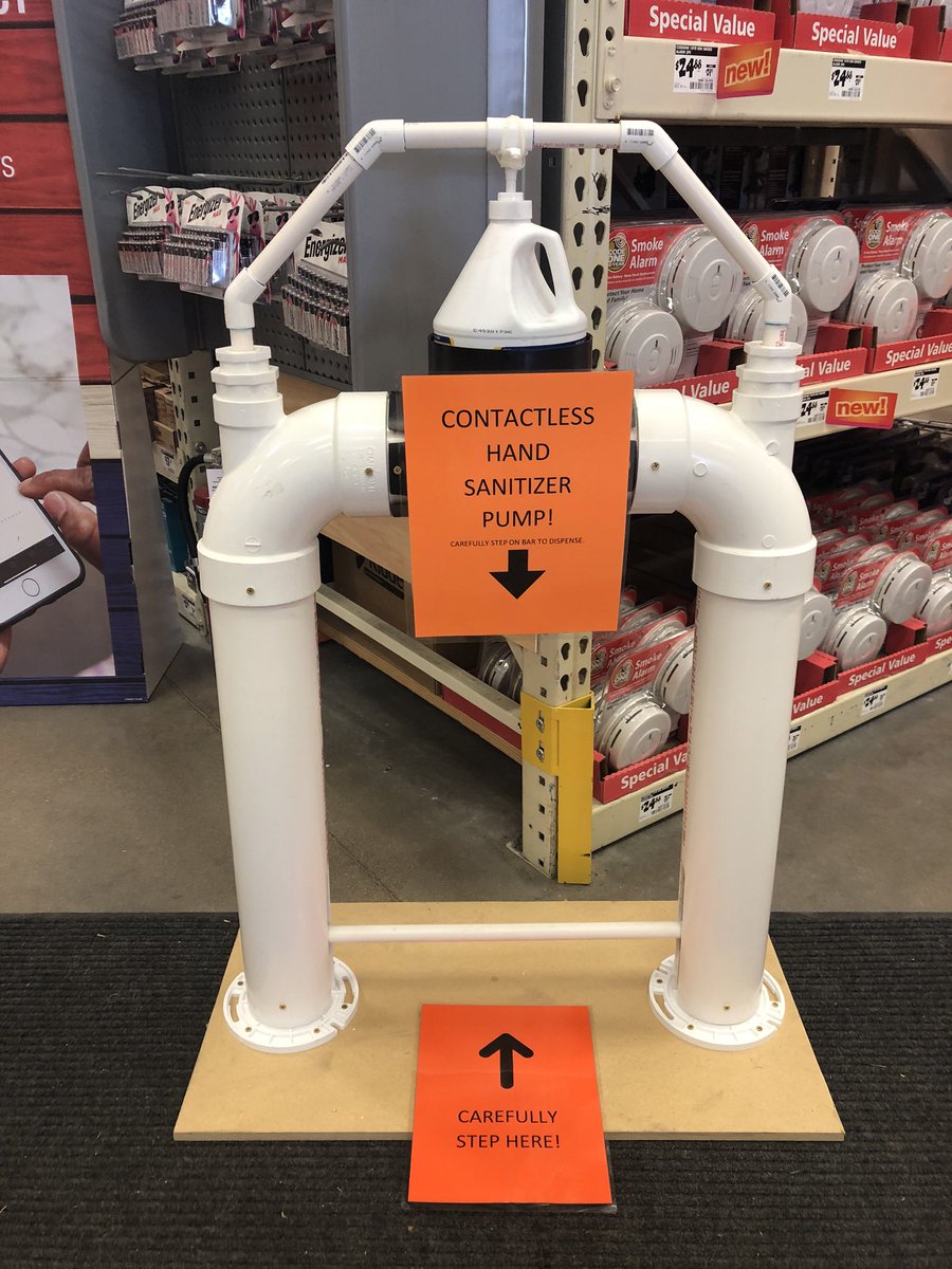 rob_elwell's tweet photo. Amazing ingenuity from John and Justin in tool rental for designing and building this touch-free hand sanitizer dispenser! Thank you! @tgtguerrero12 @Jamie_0514SM @ChristyKasper @Arturo85116534 https://t.co/fgBZYstzJc