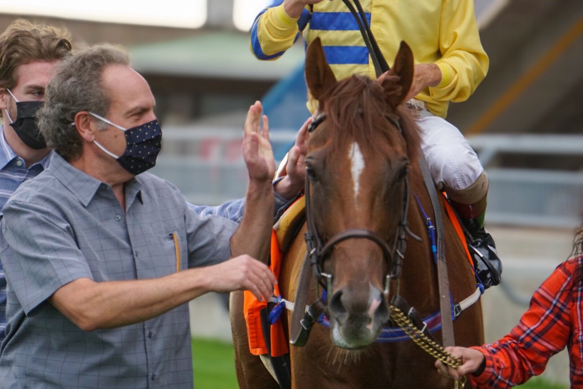 WoodbineTB's tweet photo. Déjà vu! Pink Lloyd takes his fourth consecutive G3 Vigil Stakes with @hernandezrafii up for Robert Tiller &amp; Entourage Stable! #BetWoodbineTB #GoPinkyGo https://t.co/GLLAFbPpjN