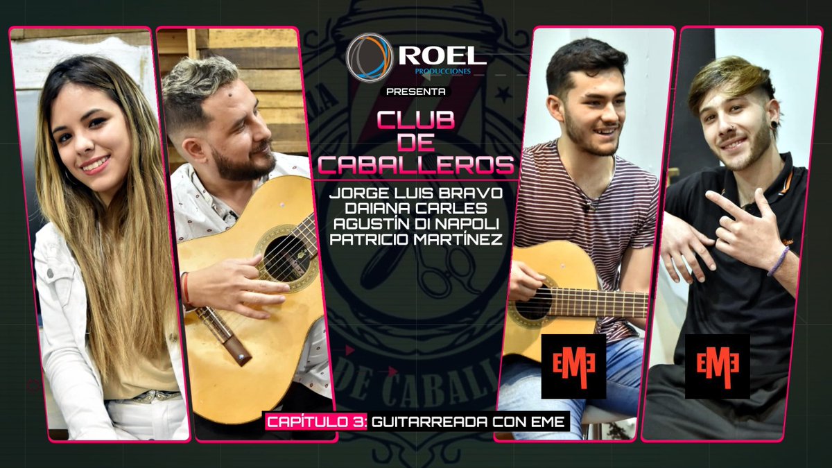 ROELProd's tweet photo. HOY 21:00hs Canal Youtube - ROEL Producciones - CLUB DE CABALLEROS. Ellos nos harán reír y pasarla bien. Esta noche: Agustín Di Napoli/Patricio Martínez, integrantes de EME Cumbia y Daiana Carlés, modelo fitness. Vamos  adespejar tu cabeza.
#EMEcumbia #ClubdeCaballeros #BuenaOnda https://t.co/Apm8LCegKq