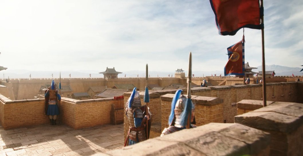 this city wall setup is accurate at least. cities in ancient China were generally walled, and you had to go through a gate like this to get in