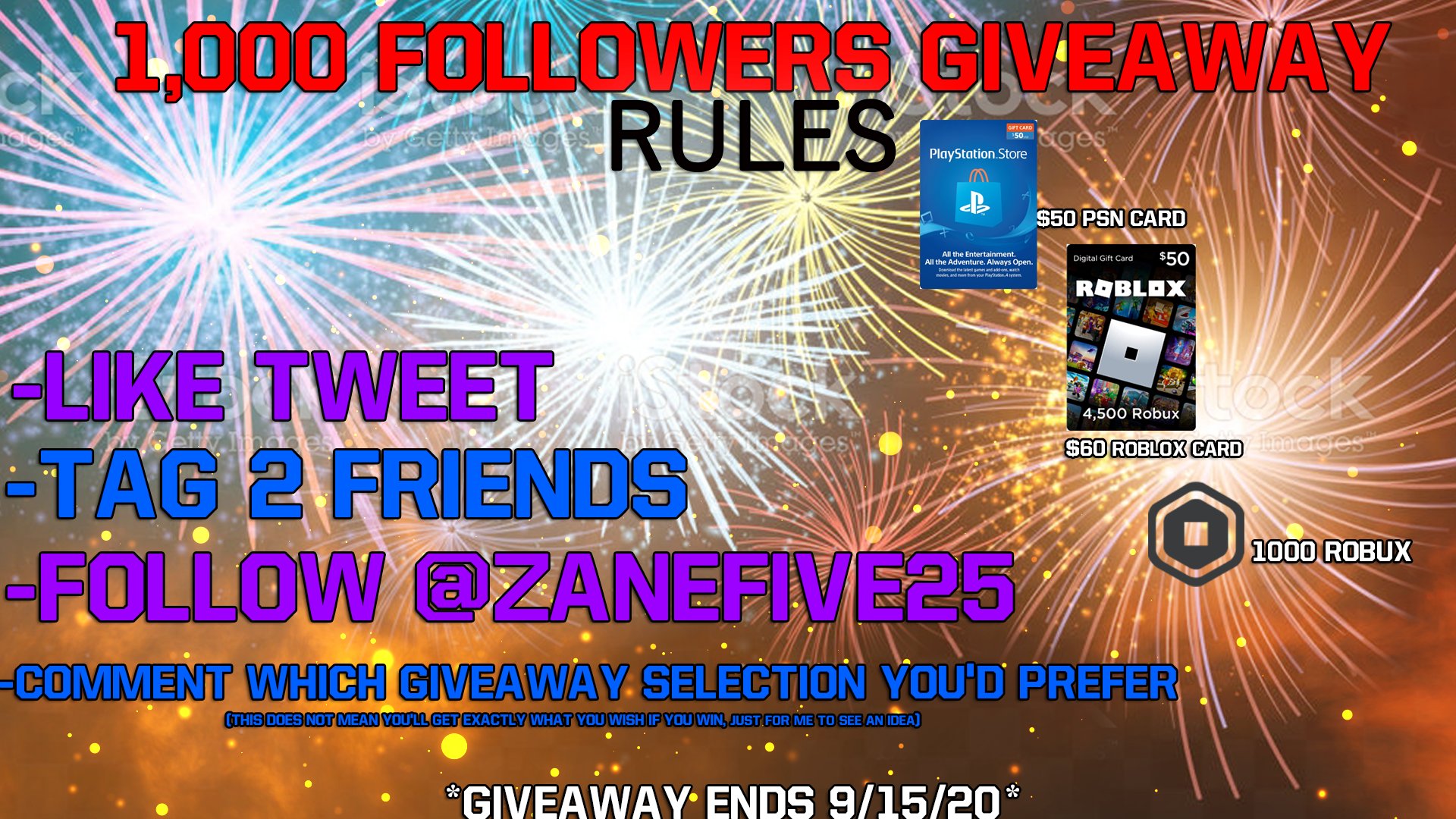Zane On Twitter 1 000 Followers Giveaway Special Giveaway Includes 50 Psn 60 Roblox Card 1 000 Robuxs This Was A Lot Of Money To Spend On This Thank You To My Mother - how to get 1,000 followers on roblox