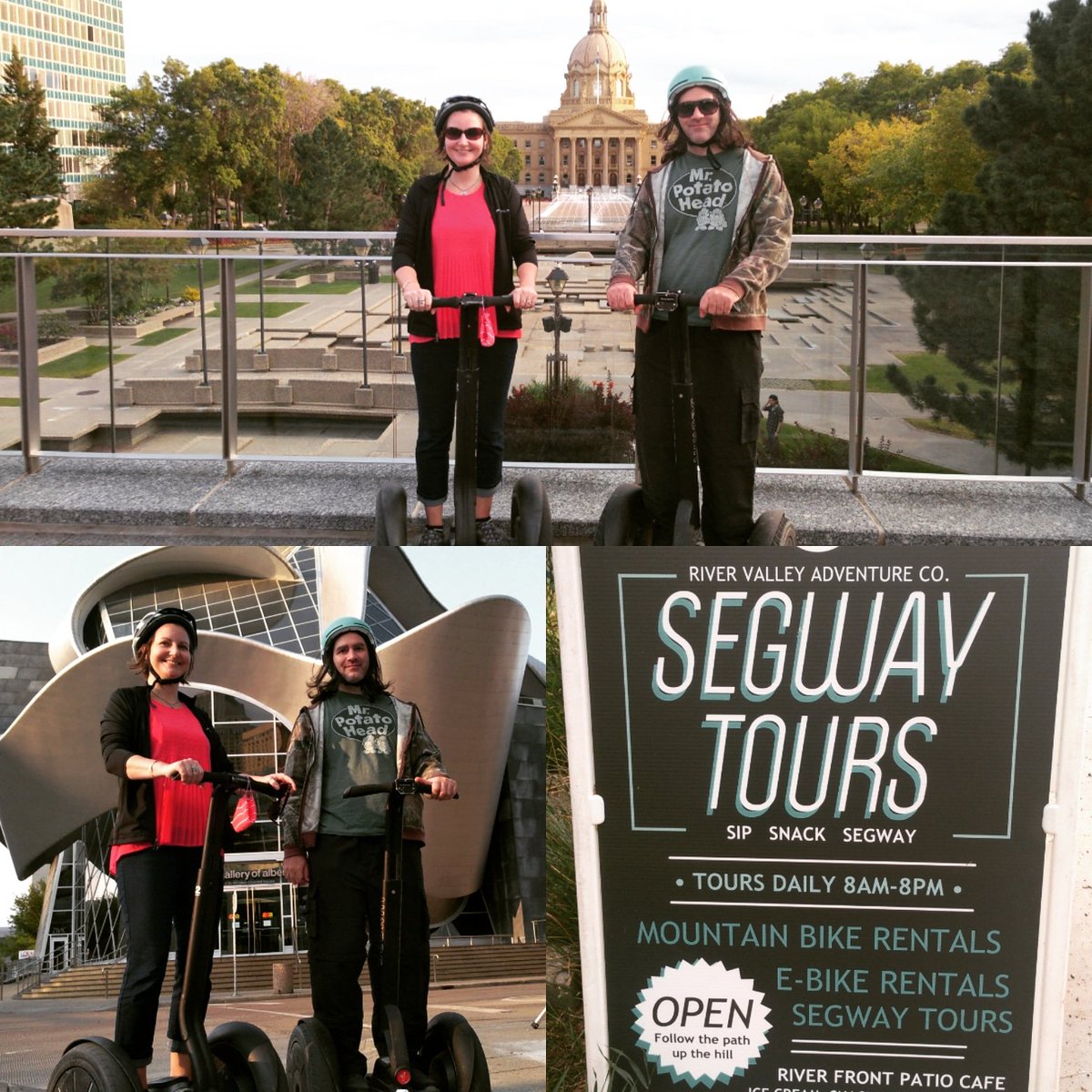 marinonatalie's tweet photo. Segway anyone? Amazing adventure with @RVAdventureYEG and @ExploreEdmonton - highly recommend for excitement, a new experience and seeing the city highlights! #ExploreEdmonton #YEG #segwayfun https://t.co/5d1R79QEE2