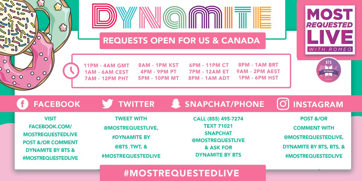 Bts X Northwest On Twitter Btsarmy Bts Will Be On Most Requested Live Today Get Ready To Request Dynamite One Request Per Hour Per Account On Each Platform Tweet Requests Must