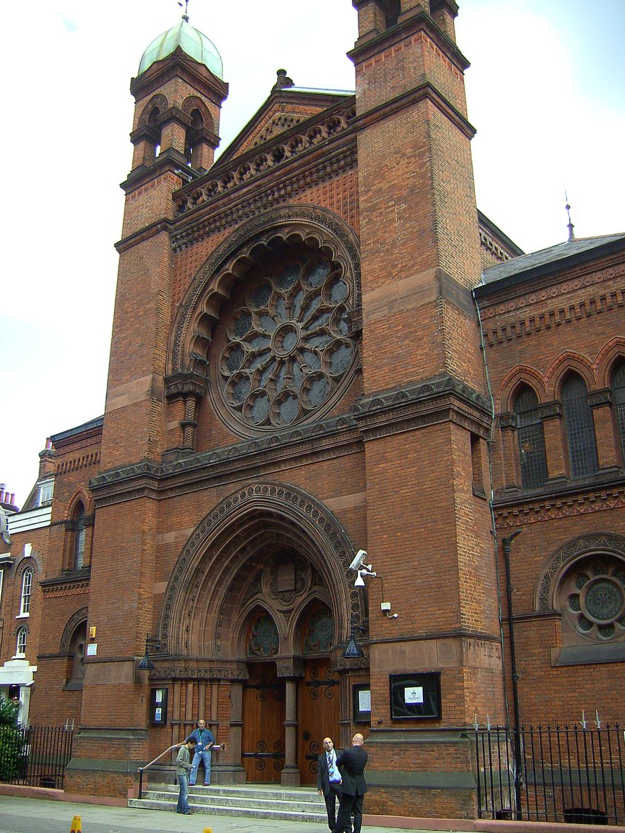 New West End Synagogue was built in 1879 in London.Historic England described it as "the architectural high-water mark of Anglo-Jewish architecture".