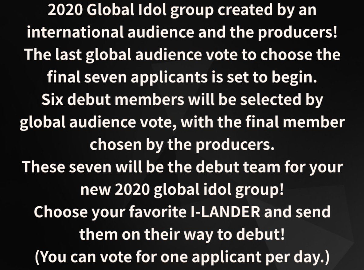 But I hear you saying "Well he's still 4th, so he must have a big enough fanbase to save him, right?" well, possibly not quite true. Now, I-LAND fans can only vote for 1 member instead of two.