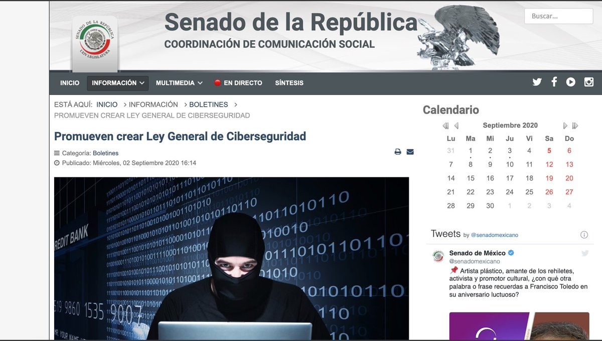 aicyberlaw's tweet photo. El senador @ManceraMiguelMX promueven "Ley General de #Ciberseguridad"  en el @senadomexicano.
Destaca la creación del  "Centro Nacional de Ciberseguridad" dentro de la estructura del Secretariado Ejecutivo del Sistema Nacional de Seguridad Pública.
Ver: https://t.co/ciya40PGcx https://t.co/Xs0eimNR11