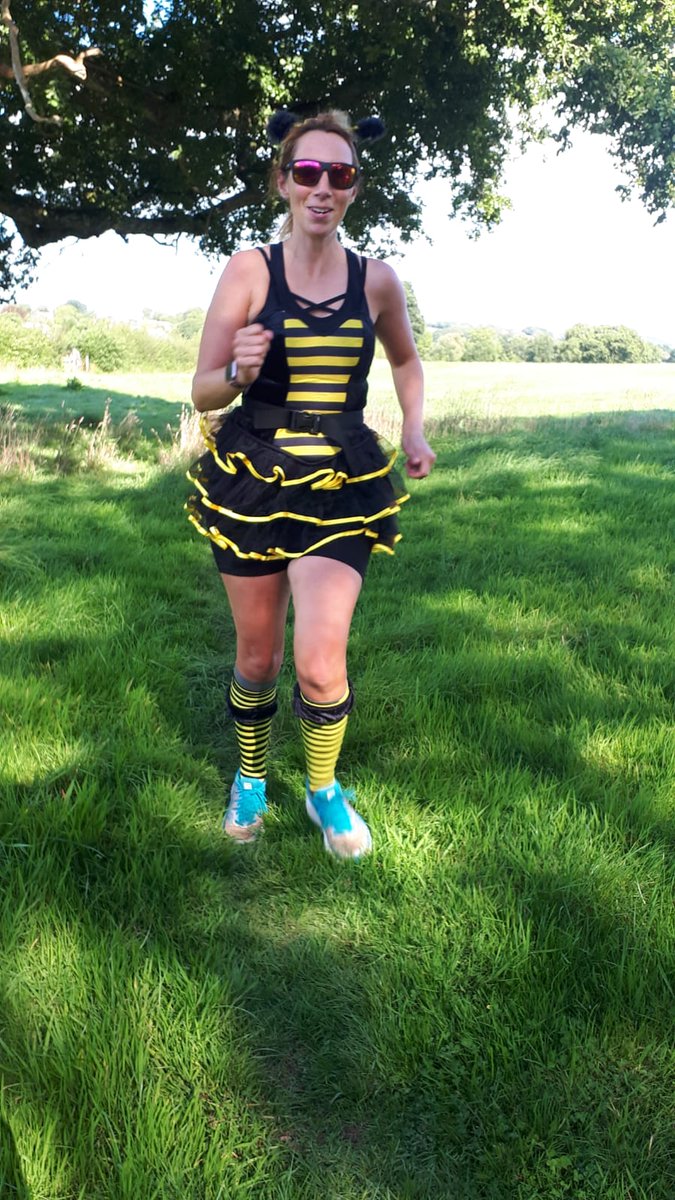 GeriCoombe's tweet photo. It's not every day you run 12 miles dressed as a wasp! The 'Plymtree Punisher' did not disappoint. So much laughter. #WOTR #MyDevon #running https://t.co/PJuNPoQHhc