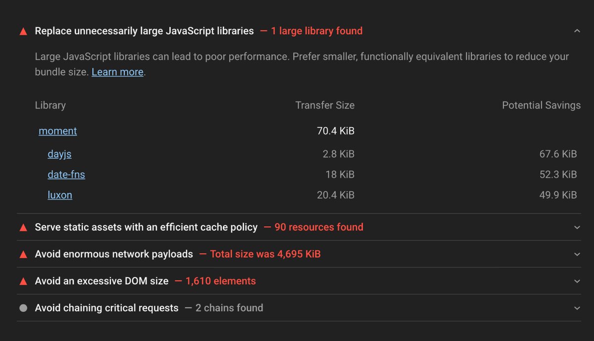 Replace unnecessarily large JavaScript libraries