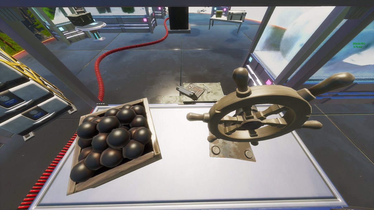 Thread of references in the new landmark1. Cannon Balls and ship wheel from Lazy Lagoon.