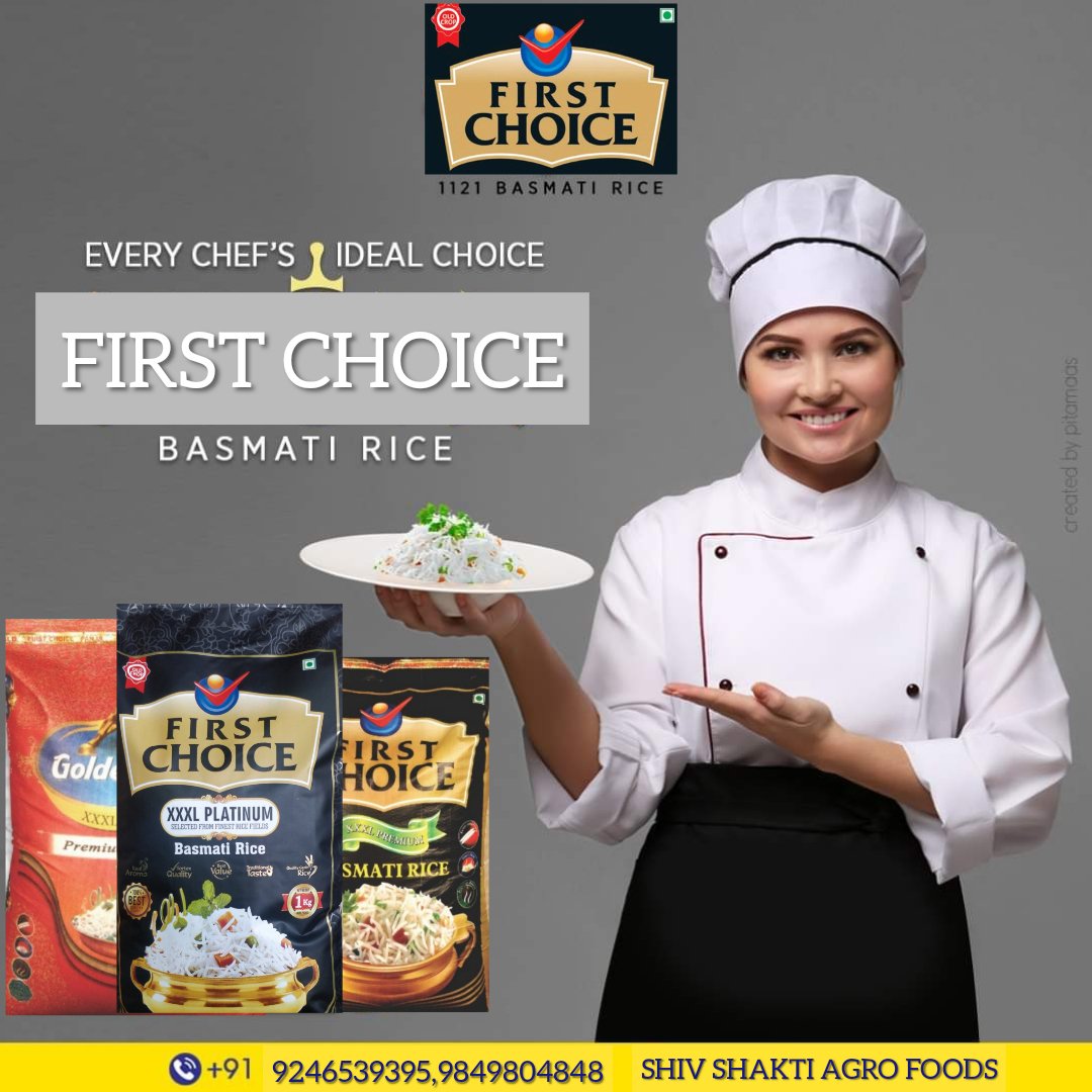 sourabgupta4848's tweet photo. Whether I’m on duty or at home, I will never compromise with the choice of rice and especially if it is about First Choice Basmati Rice.
Chef no. 1 choice- First choice Basmati Rice.
#indian #basmati #rice #finestquality #tasty #longgrains #aromatic #flavorful #biryanirice https://t.co/DEJID499Jb