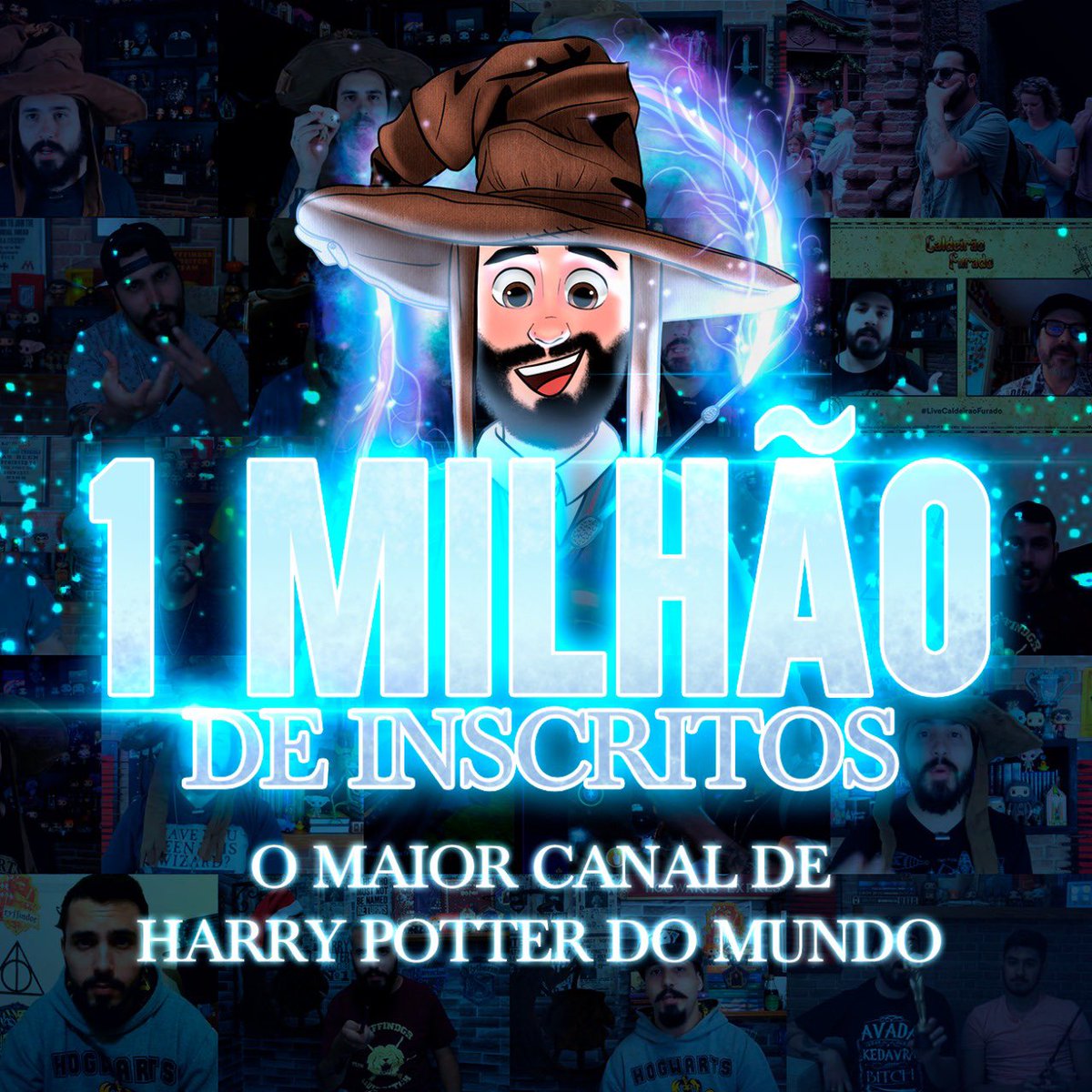 cacocardassi's tweet photo. CHEGAMOS LÁ!!! 

O Caldeirão Furado é o primeiro canal de Harry Potter a atingir UM MILHÃO de inscritos! É O MAIOR CANAL DE HARRY POTTER DO MUNDO! 

♥️

#1MilhaoNoCaldeiraoFurado https://t.co/xaHA0syl0a