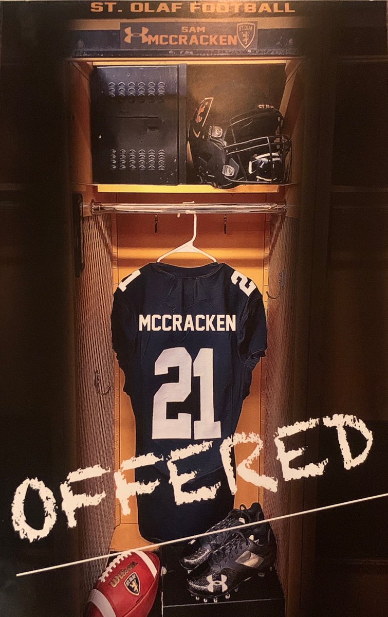 SamMcCrackenn's tweet photo. Blessed to have received an offer from St. Olaf College! Thank you for the opportunity @JamesKilian @StOlafFB ! https://t.co/bNVV3803Mf