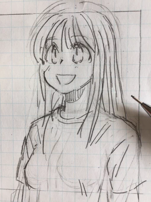 作業途中絵。ちょっと気にいってる表情 