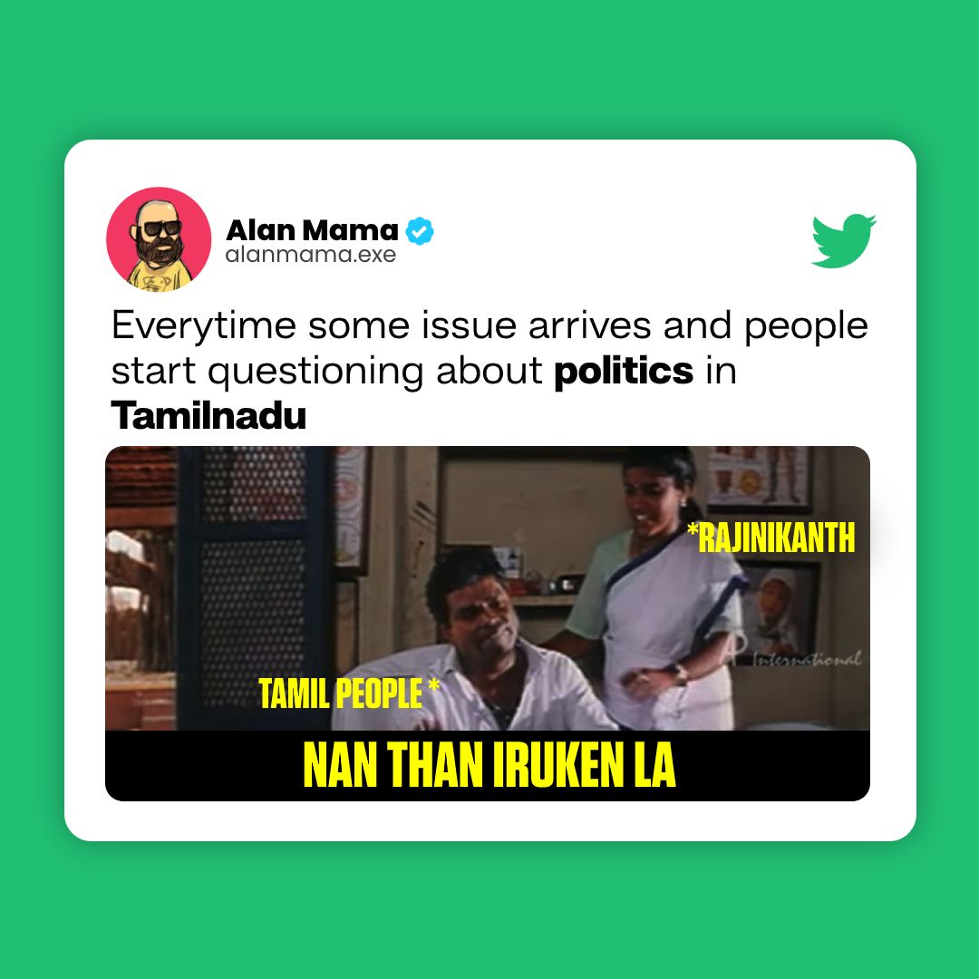 alanmamaexe's tweet photo. Prechana ilana vaaya thoraka maatingraru...
Ivara nambi epdi vote podrathu!
.
.
#tamil #tamilnadu #tamilmemes #tamilmeme #mokkamemes #mokkameme #cringememe https://t.co/dimX5f5t6T