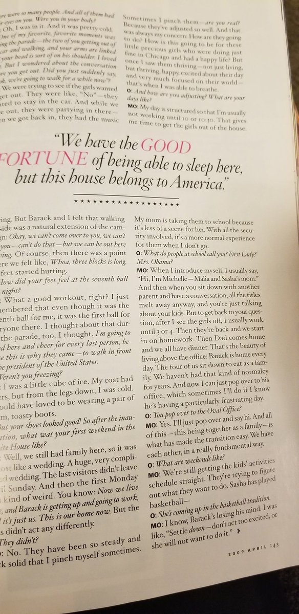 CongoKasongo's tweet photo. Found an old Oprah magazine where she interviewed Michelle Obama. Check out this quote. 

Let's #Vote and bring decency back to America &amp; the White House! #MyFLOTUS https://t.co/3mCkI1cwN9