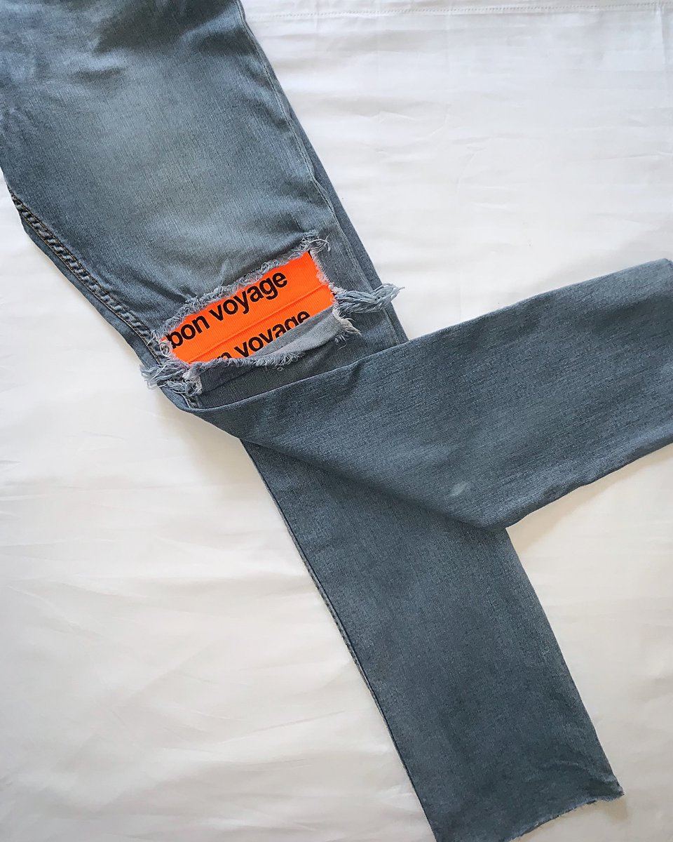 quickthrift304's tweet photo. Early release Custom Bon Voyage Patched Jeans! AVAILABLE ONLINE! Link in Bio. 🔥👌🏾
#customjeans #bonvoyage #patchedjeans #quicklife #quickthrift #distressed https://t.co/JqPUA1rljA