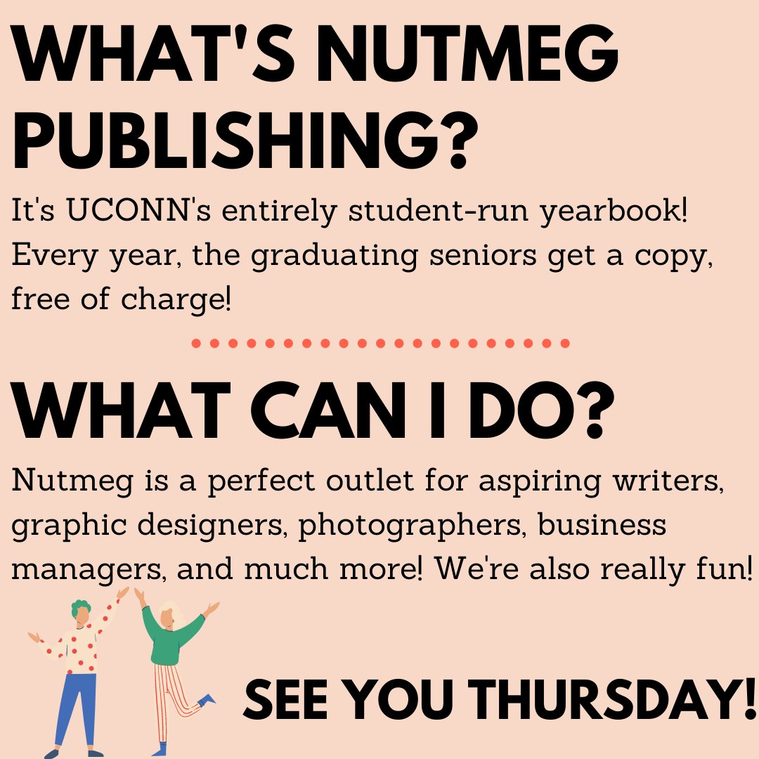 UCONNnutmeg's tweet photo. Hey, you! (Yes, you!) Come check us out at the Virtual Involvement Fair next Thursday! We can’t wait to meet you! Link in bio 🥳 https://t.co/O0CJMLppKs