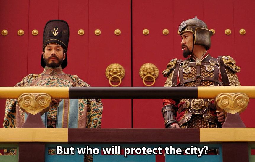 SO...IN PREPARATION FOR THE EMPEROR AND BORI KHAN'S EPIC MATCH OF YUGIOH: THE TRADING CARD GAME, THEY REDIRECTED EVERY SINGLE CITY GUARD TO A SINGLE SQUARE....