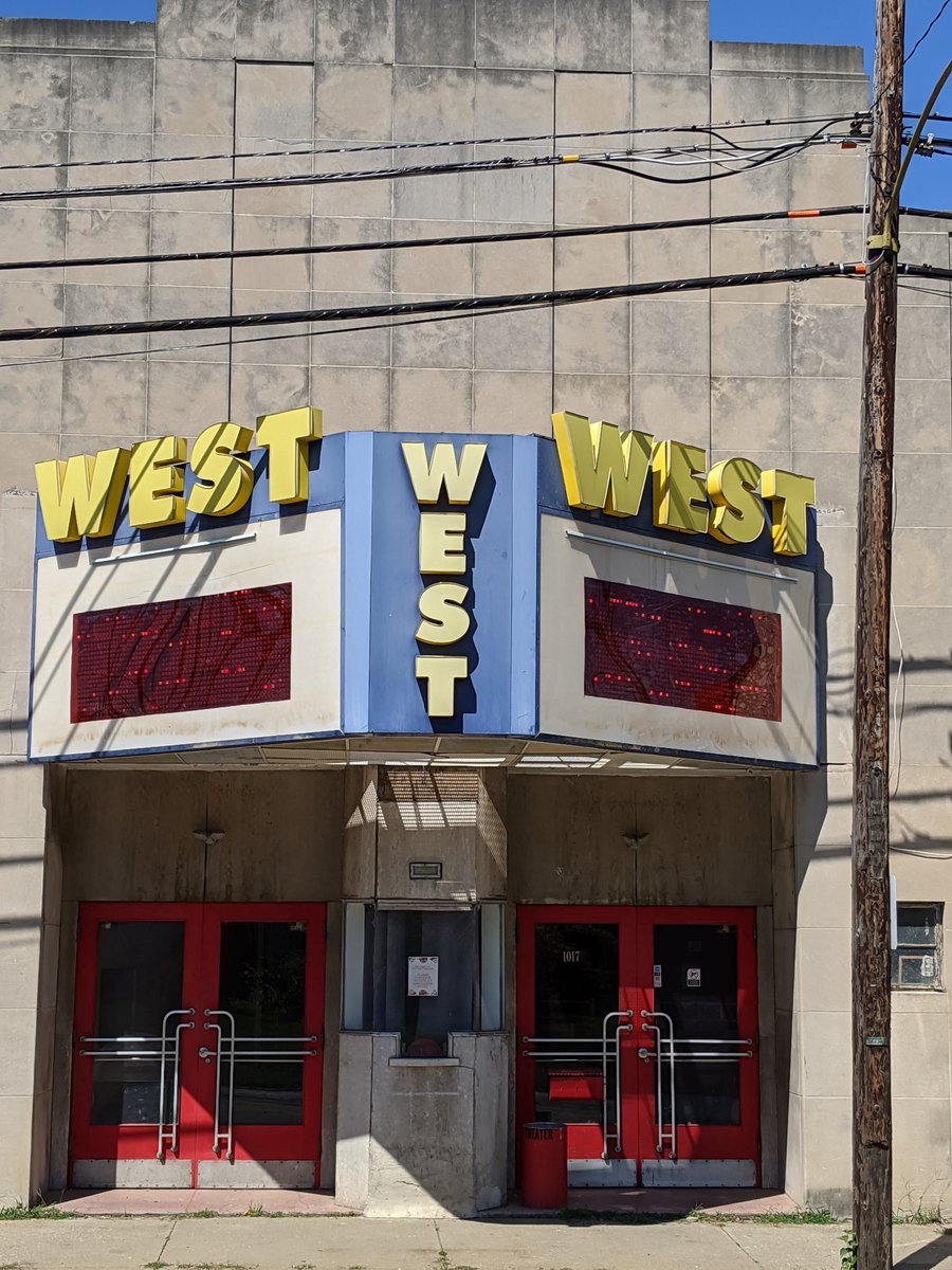 AmClassicCinema's tweet photo. On the road again!  Checking out lots of theaters!  Only exteriors due to Covid, unfortunately.  Here's the West Theater in Ohio! https://t.co/lM7tCk9TLq
