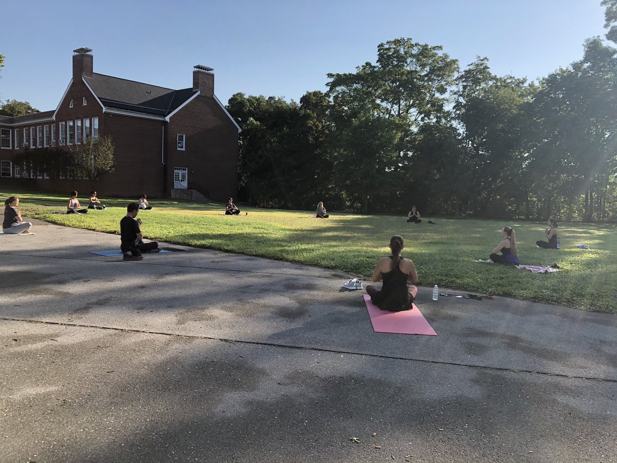 We are so fortunate to welcome Emily Peters as our new school psychologist this year! Side benefit - she is a yoga instructor! Several of us practiced outdoors on Friday morning as a way to start our day. #selfcare #yoga #careforselfandothers #mindfulness