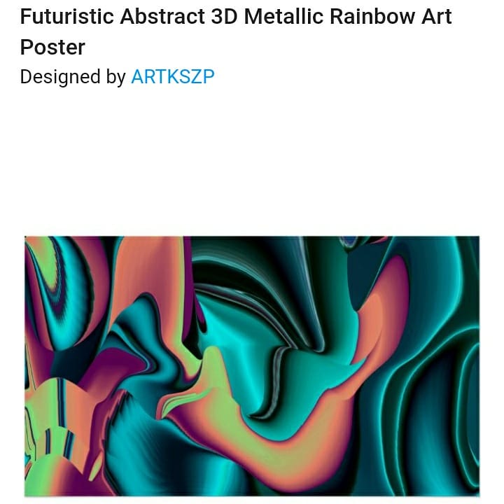 KrisiArtKSZP's tweet photo. Futuristic Abstract 3D Metallic Rainbow #Art #Posters
#New by #KrisiArtKSZP
On #zazzle
#3Dart #Metallicdesign #Rainbow #rainbowart #newproductline #newartwork #digitalart
#walldesign #walldeco
#offer #Offeroftheday #code #couponcode #coupons #promocode
https://t.co/QQt28WUCoD https://t.co/oPnBIG18TQ
