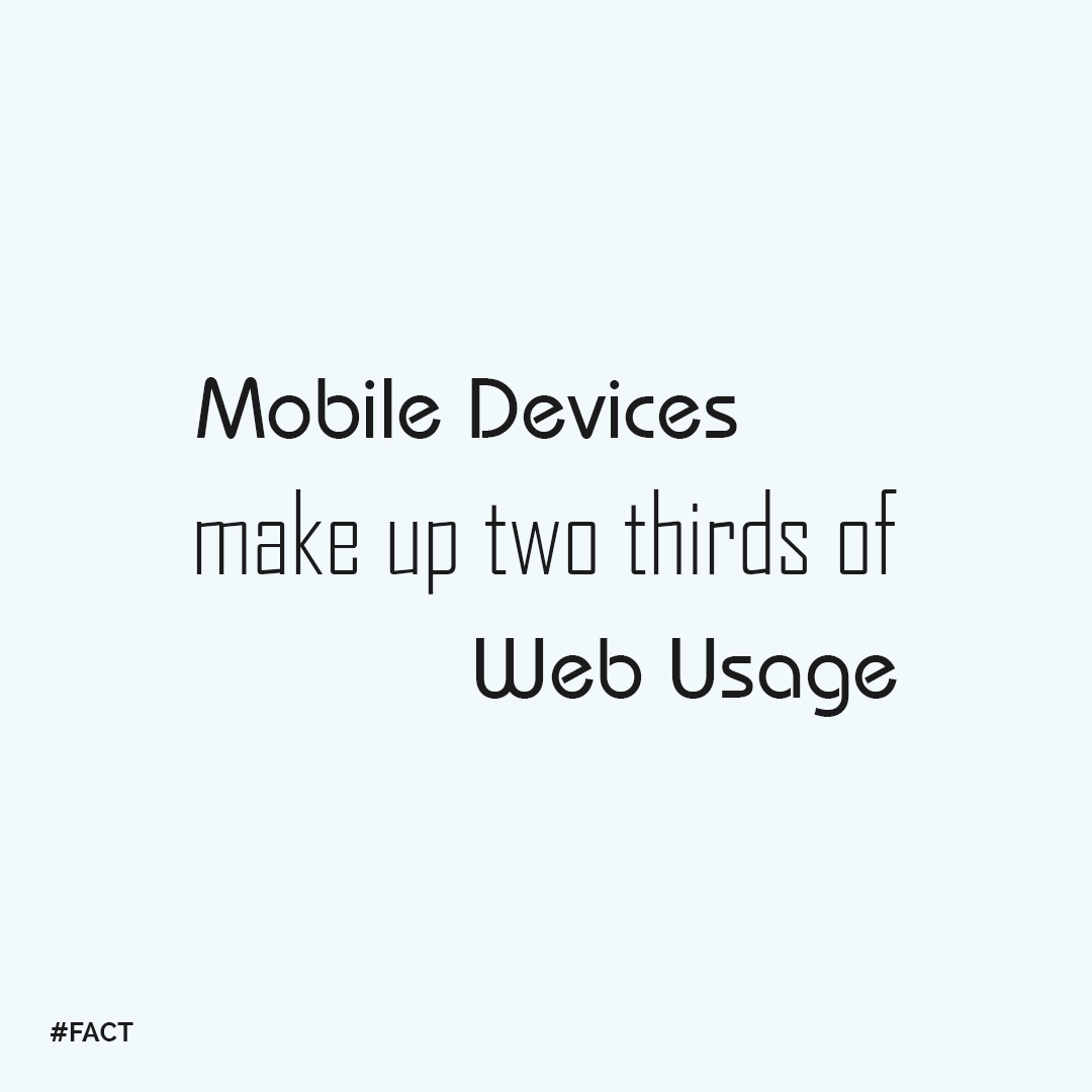 SimpleBrackets's tweet image. Mobile devices make up 2/3 of web usage!

#Facts #Website #internet