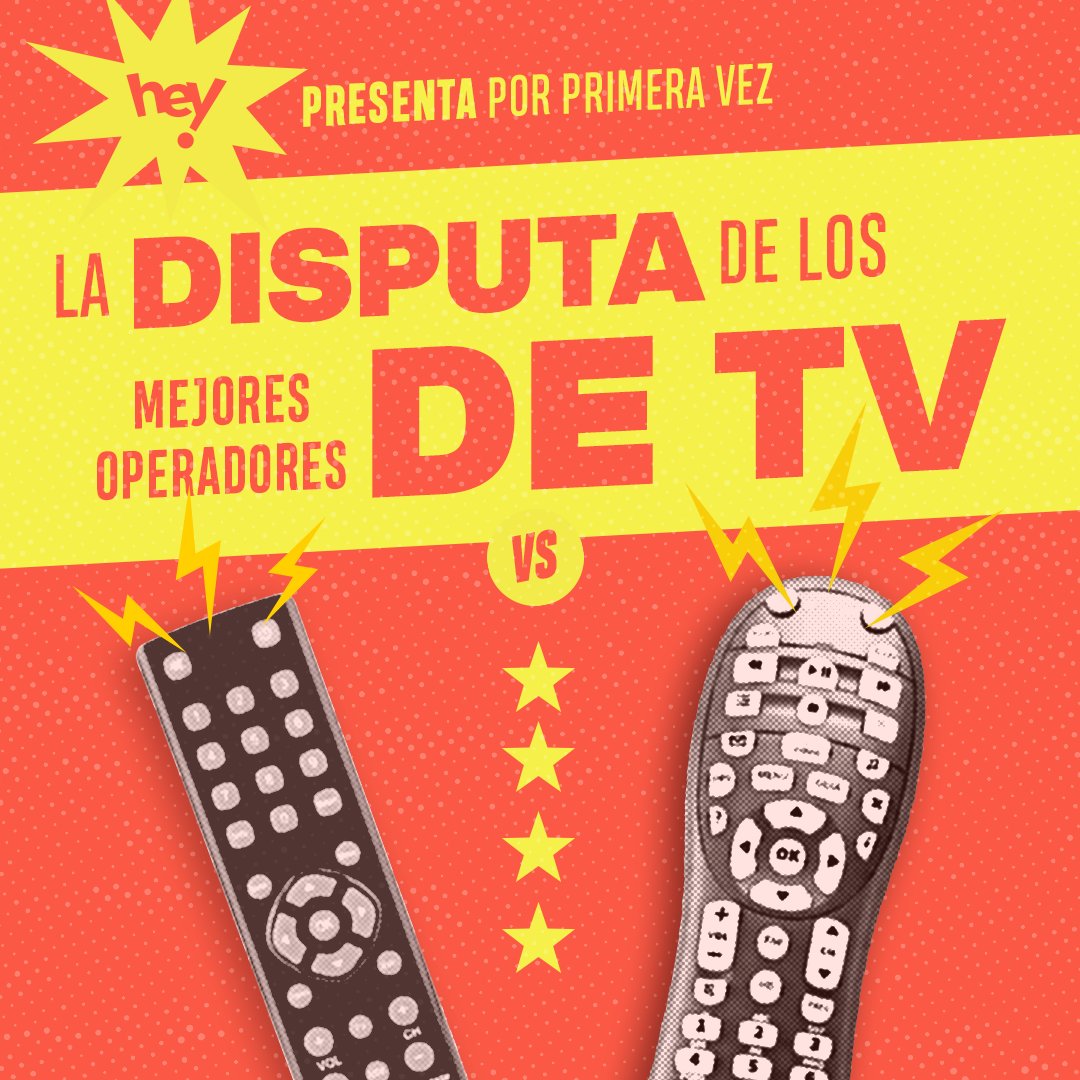hey_net_co's tweet photo. Hey! En una pelea de proveedores de TV, ¿tú por cuál irías? Ayúdanos a que los consumidores conozcamos al mejor proveedor. https://t.co/izrN2fQwmf
