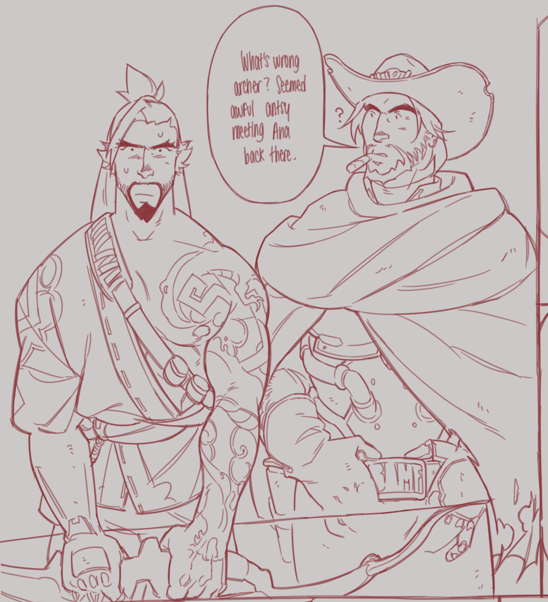 RT @HAEDRAULICS: lil mchanzo + ana comic from a while ago 😳 hanzo's a...