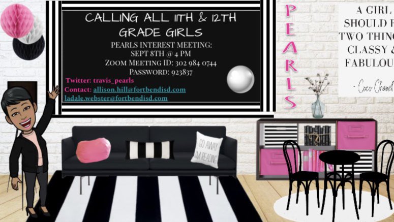 Don’t forget the Pearls interest meeting Tuesday at 4pm💕