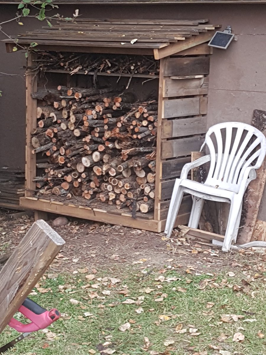 LAEmberley's tweet photo. It's been a busy day at the farm...filled the woodshed, finished the log bike stand, and harvested the potatoes. Spending time here is my refuge. #farmlifeforever https://t.co/MZDMA2mpFT
