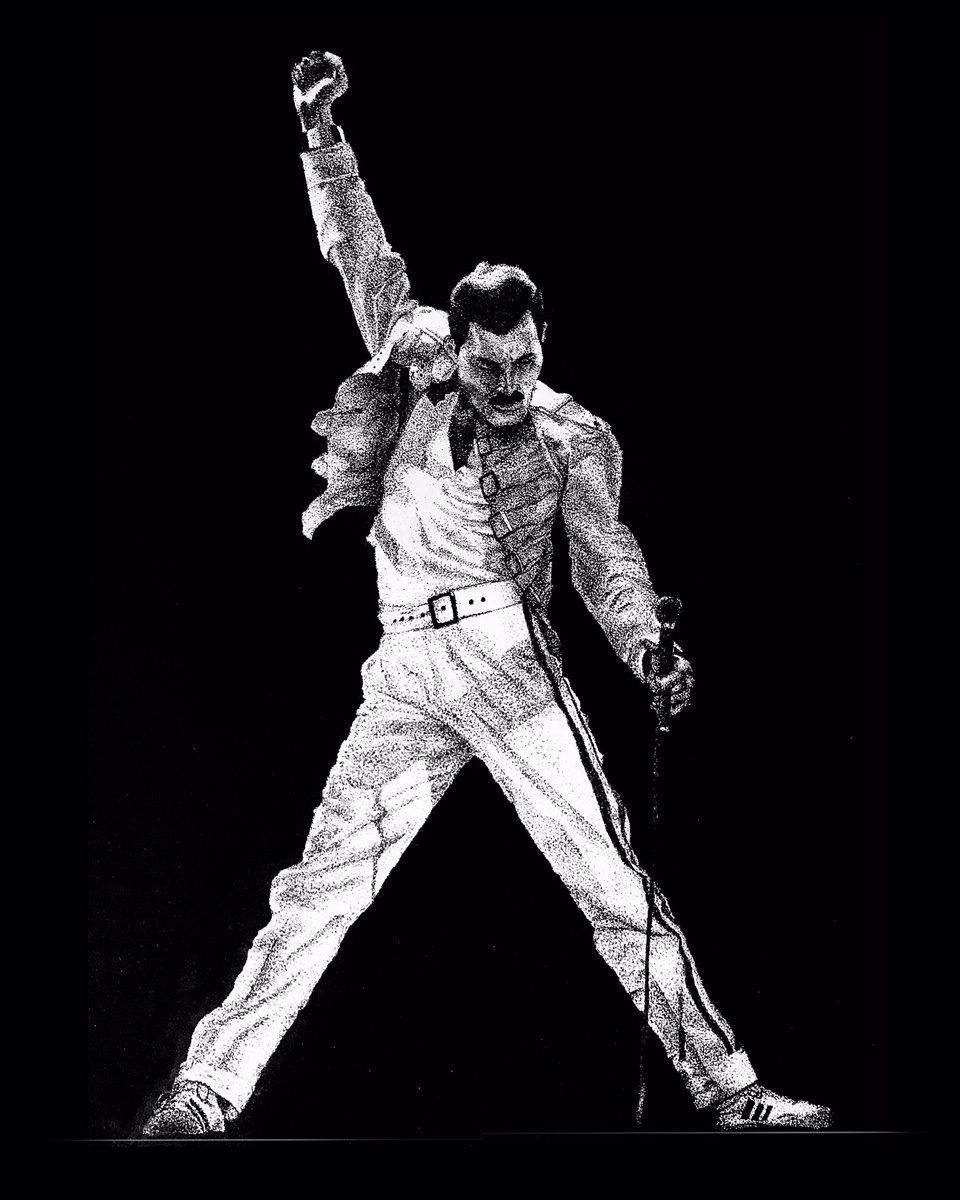 APeculiarHuman's tweet photo. Freddy Mercury is arguably the greatest front man of all time and today is his birthday, so here is a dot drawing I did of him... Enjoy!
#art #illustration #queen #freddymercury #portrait #portraitart #celebrityportrait #stiple #dotwork #dotdrawing #classicrock https://t.co/4iK1HG7JtO