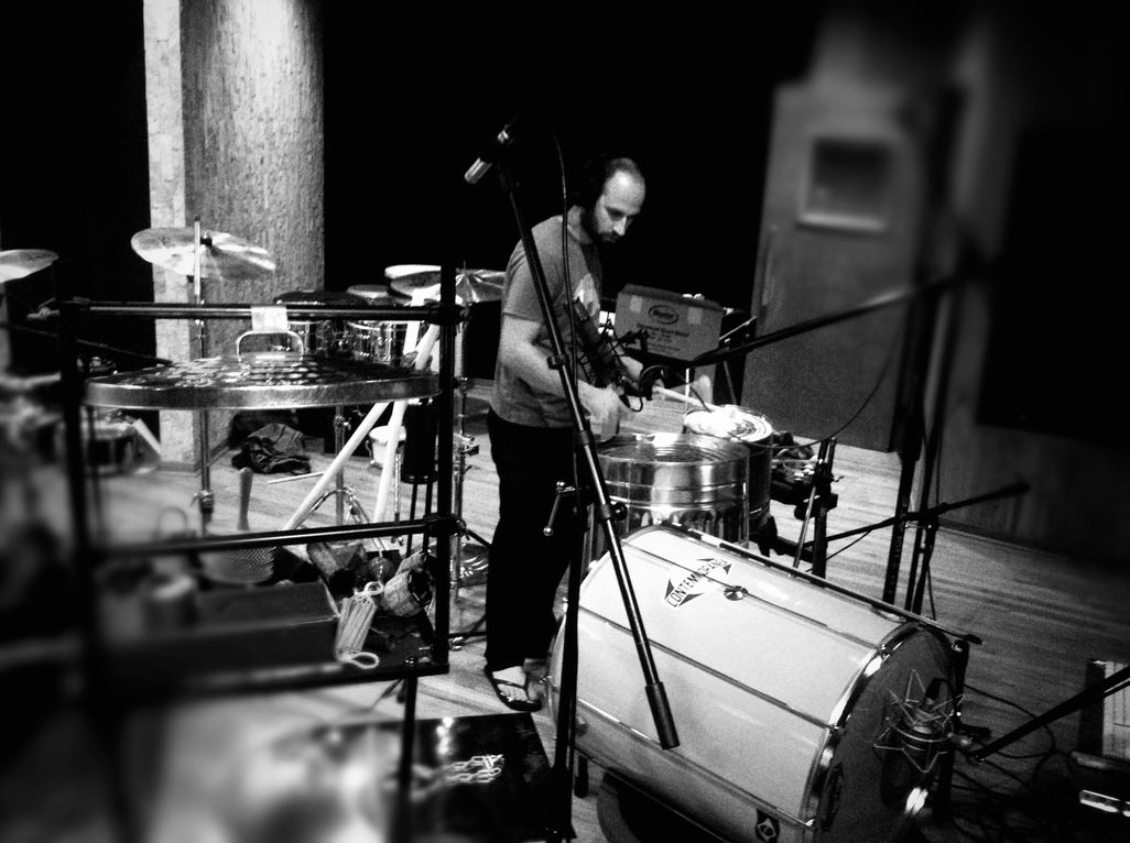 NTJohnson's tweet image. Aaaaand here’s Mears playing trash cans and tubes and shit.