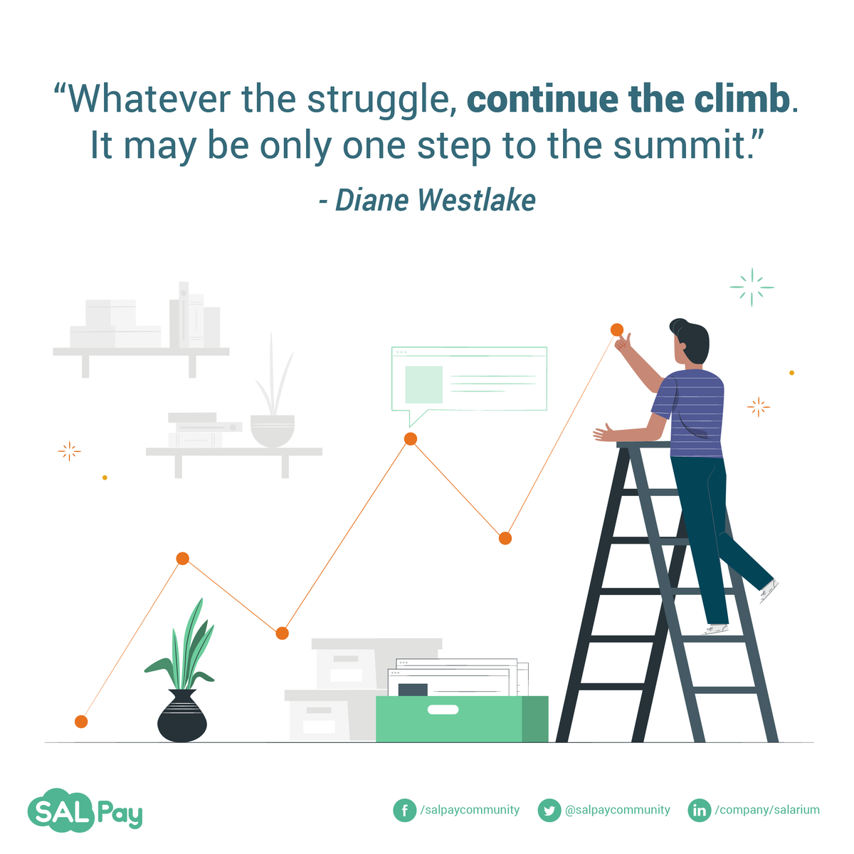 SALPayCommunity's tweet photo. Each step brings us closer to what we want to achieve. Don't let it go to waste.

#SundayMotivation https://t.co/awjKciOd4q
