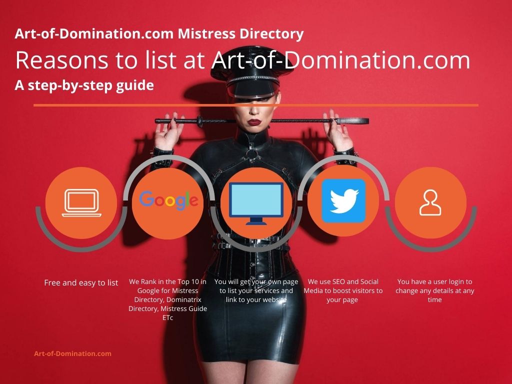 MistressDirect1's tweet photo. We are taking more listings this week, why not list your Dominatrix/Mistress listing on our truly worldwide Mistress Guide It Free currently.  https://t.co/SwIGl9x76l #mistressguide #dominatrix #mistressdirectory https://t.co/QlIxGRVJer