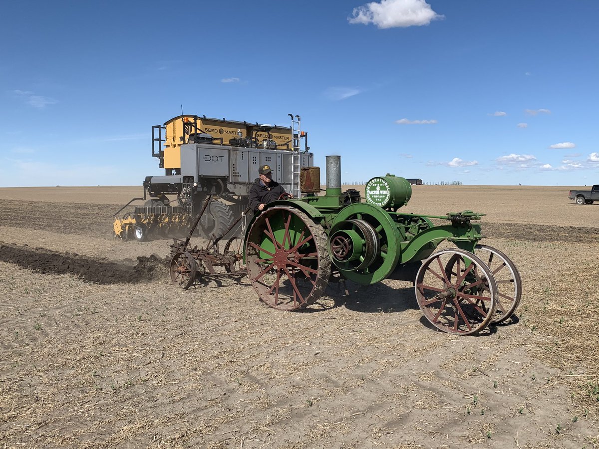 ChrisMorson's tweet photo. Highlight of my week was meeting Clyde Hall and seeing him put his 1918 tractor in the field with #DOT @Jay_Gerry24 farm at Griffin, SK. I get to be apart of some cool things with my career @RavenPrecision https://t.co/zDpFA4EA5S