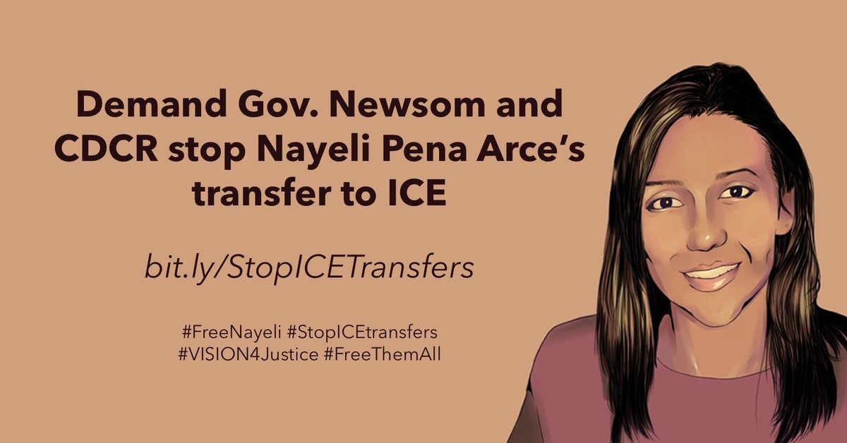 ellabakercenter's tweet photo. Nayeli Pena Arce will be transferred from prison to ICE, and deported to a country she left as a child and has no family ties. Nayeli’s family and community are HERE in CA. @GavinNewsom will you support and protect immigrants and refugees, #FreeNayeli, and #StopICETransfers? https://t.co/SIqTTLPhjK