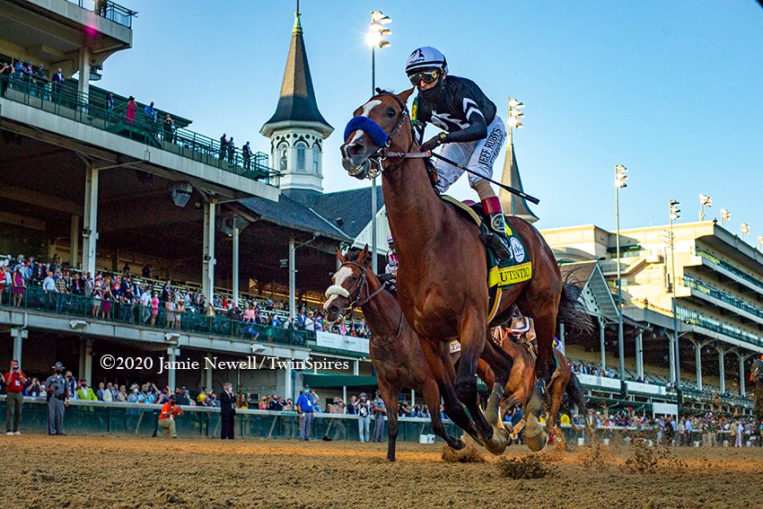wowhorse's tweet photo. AUTHENTIC, with @ljlmvel up, wins the G1 Kentucky Derby for trainer Bob Baffert. https://t.co/XiD5WhmpdO