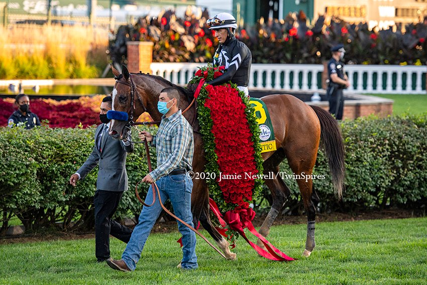 wowhorse's tweet photo. AUTHENTIC, with @ljlmvel up, wins the G1 Kentucky Derby for trainer Bob Baffert. https://t.co/XiD5WhmpdO