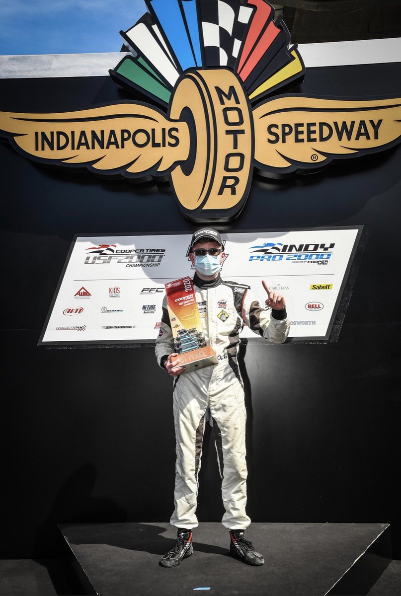 reecegold5's tweet photo. P1 at the brickyard! What a race and what a place to get my first win in USF2000. Great weekend overall with a second place as well. Can’t thank the @capemotorsports crew enough! Got great points to put us back in the fight! Bring on Ohio 👊🏻

#roadtoindy#teamcoopertire https://t.co/DkUpzOXLAK