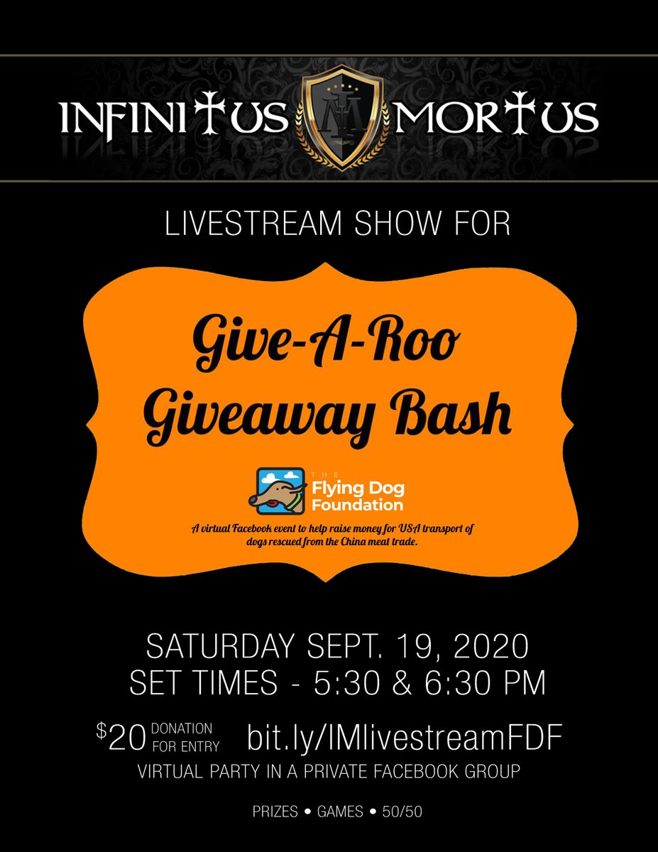 INFINITUSMORTUS's tweet photo. Here's the flyer - excited to play plus it's going to be a huge help for the dogs! #flyingdogfoundation https://t.co/NytOhwXURS
