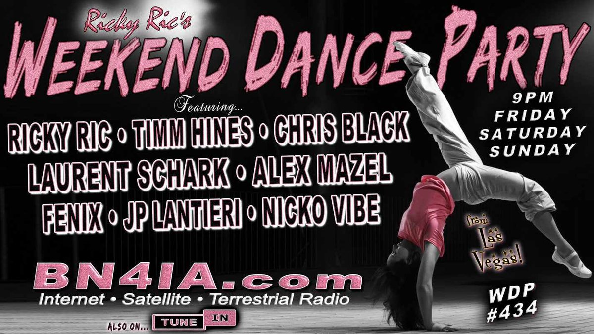 WkndDanceParty's tweet photo. #NowPlaying #LIVE❗ @RickyRicMix's #WDP434 ⚡
On @BN4IA #Radio #NewYork❗
Tune In Here ☞ https://t.co/V0dagP90Wn &amp; https://t.co/8kAacxdxAC ☜
#radio #dance #trance #house #edm #DJSets #DJs https://t.co/TuMFjii3qj