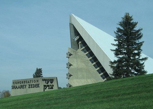 Congregation Shaarey Zedek was built in 1962 in Southfield, Michigan.It has been described as one of the "top 10 breathtaking places of worship" and "an erupting eternal flame into a concrete Sinai on the shoulder of Interstate 696"