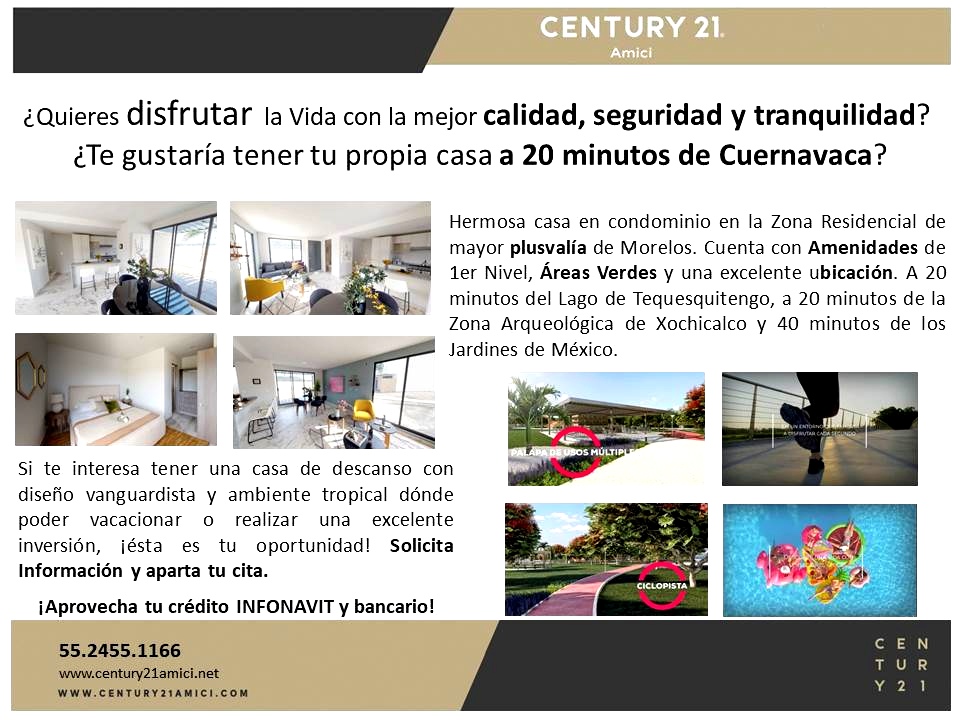 LCentury21amici's tweet photo. #Disfruta la vida, #vive a #20minutos de #Cuernavaca. #UsaTuCredito #INFONAVIT. @Century21amici #COVID19
#homeoffice #Casa de #descanso #invierte #Inmuebles24 #mercadolibre
@c21mexico @C21Espana @Century21 #compra #patrimonio
 #QuedateEnCasa

https://t.co/nzBU3JnoGP https://t.co/mXNZTKIA50