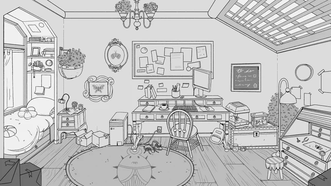 finally done with this layout !! ready to color :) 
