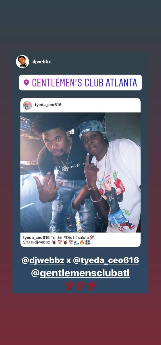 Tyeleez's tweet photo. To the #Djs I #salute💯 
S/O @djwebbz 🤘🏿💯🤘🏿💯🌊🔥🎛
#gentlemansclubatl #djwebbz #tyeda_ceo616🔥📸🎤🚨🔥🌊🎬🎶 #atlgrind #capoent https://t.co/A9a3rel5Xz