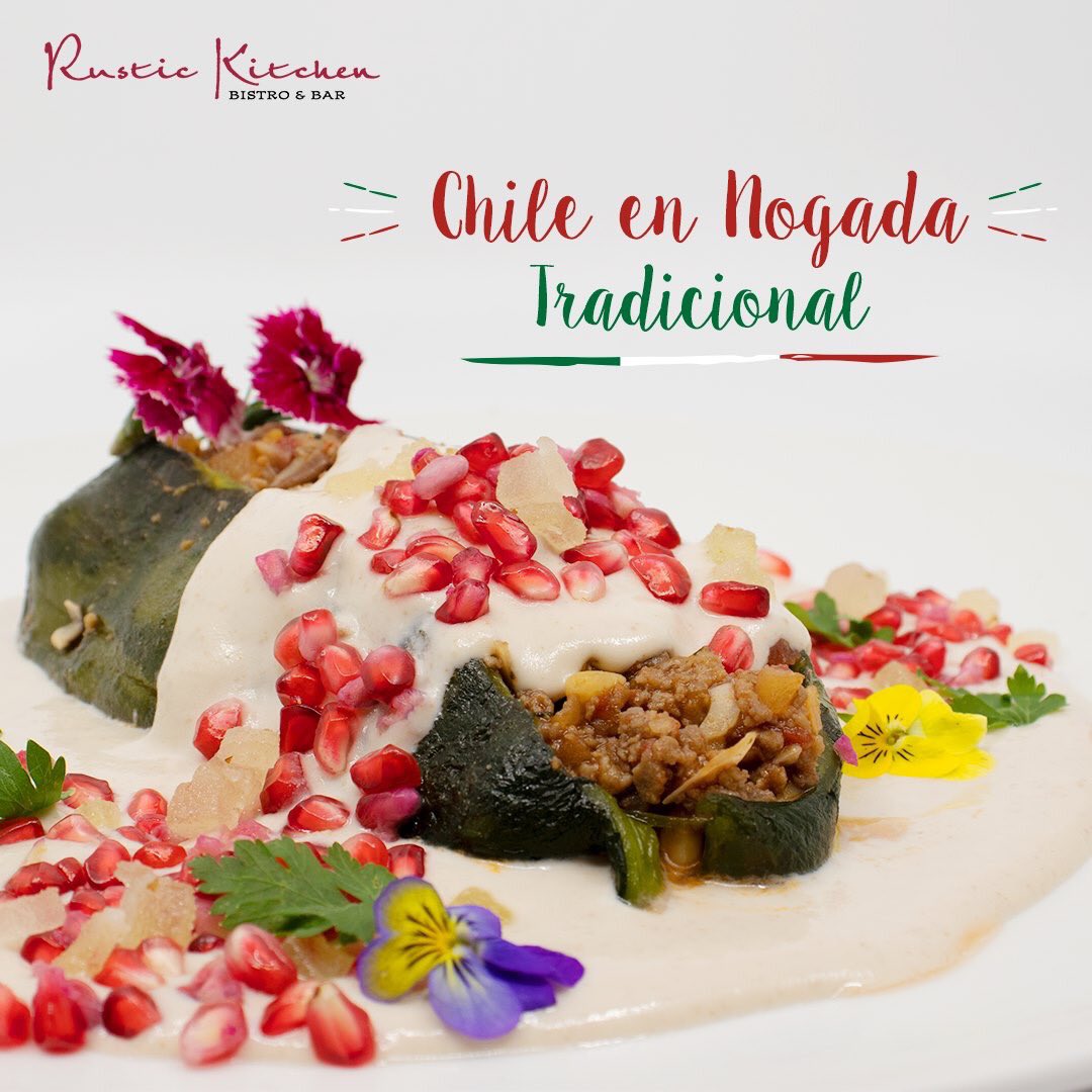 RustickitchenMX's tweet image. Nuestro secreto está en la salsa cremosa con toques de nuez de castilla y queso de cabra.

Ven y pide el Chile en Nogada tradicional, ¡es por corta temporada!

Abrimos de Lunes a Domingo de 9:30 am a 10 pm.
¡Reserva ahora!