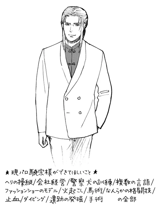 現パロ驍宗様に求めることの一覧です 