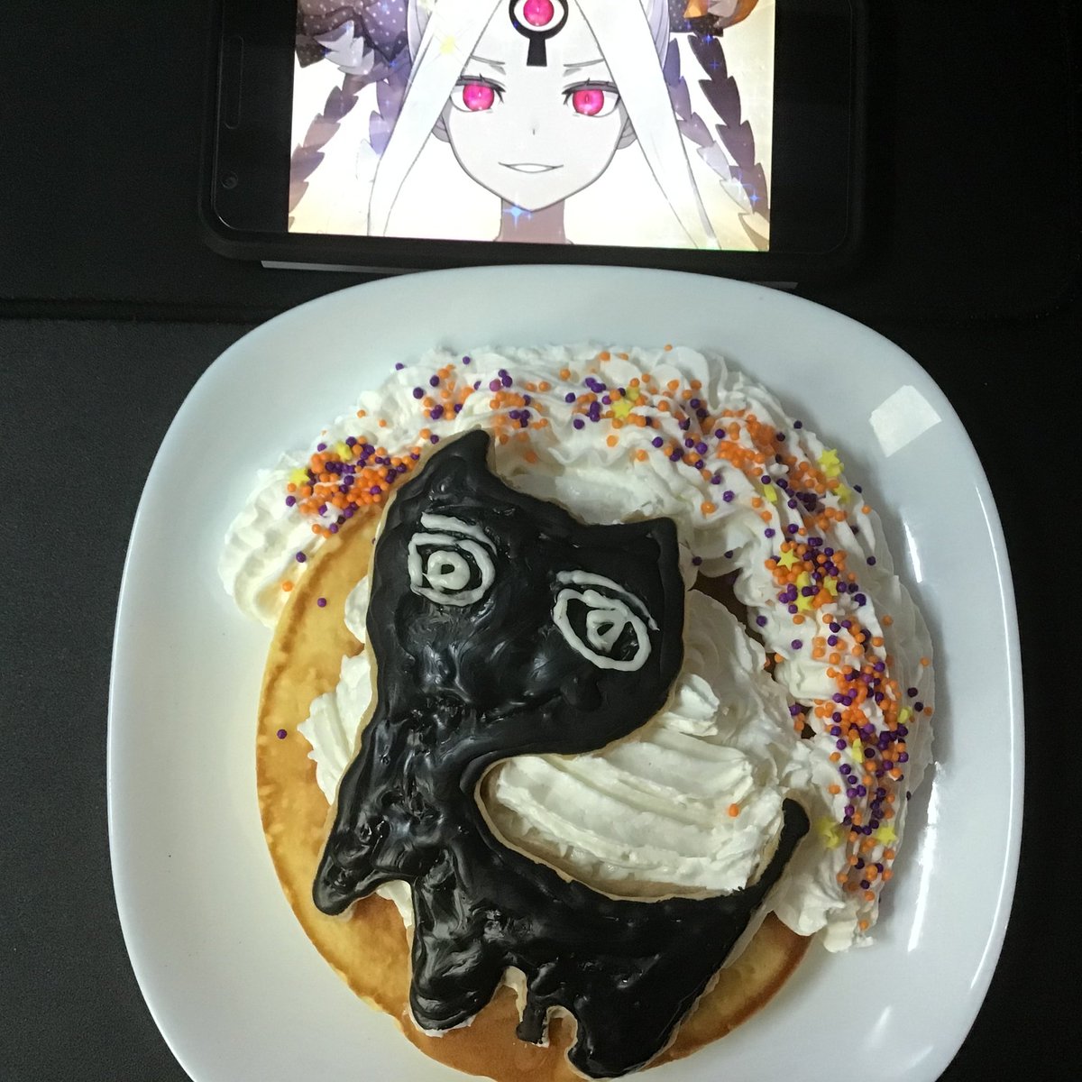 れいとん 黒猫とパンケーキつくる みゃん パンケーキに黒猫のせる みゃん 黒猫のパンケーキできあがり 黒猫パンケーキ みゃん みゃん