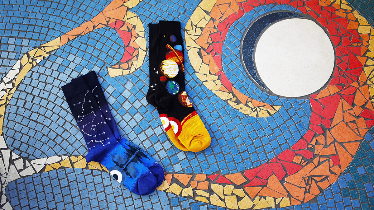 ModSocks's tweet image. Hilary Swank grew up in Bellingham, right where we designed the #spacesocks she wears in the new Netflix series “Away.” They're available online at modsock.com where you can get yourself a pair of her character's favorite solar system or constellation socks.