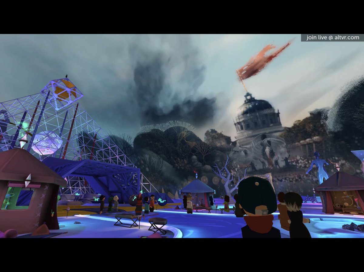 EvoRealitycraft's tweet photo. Download @BRCVR or #DustyMultiverse to watch the burn happen in mixed reality tonight at 9 - fire conclaves start in a few minutes. The apps are free tonight - easy to screen share or project to share this @burningman multiverse of experiences with the family https://t.co/qazUqQTavC